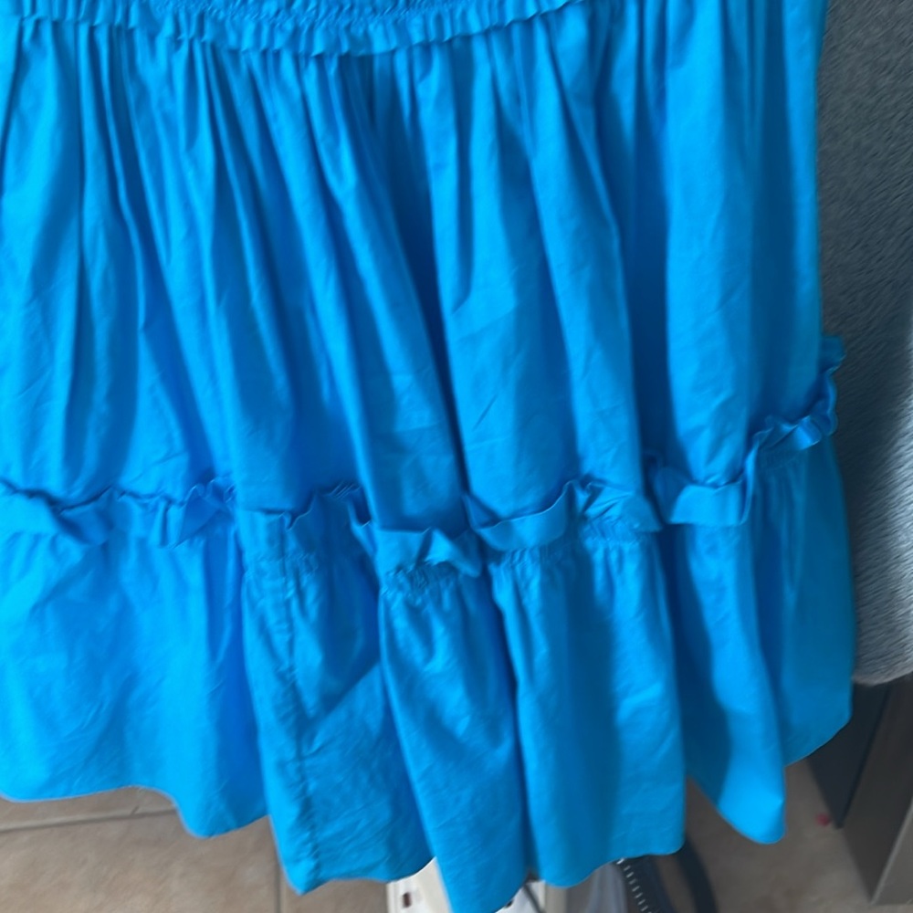 Lilly Pulitzer Elina Stretch Cotton Dress Tiered Ruffle In Blue Size 0 - Picture 6 of 9